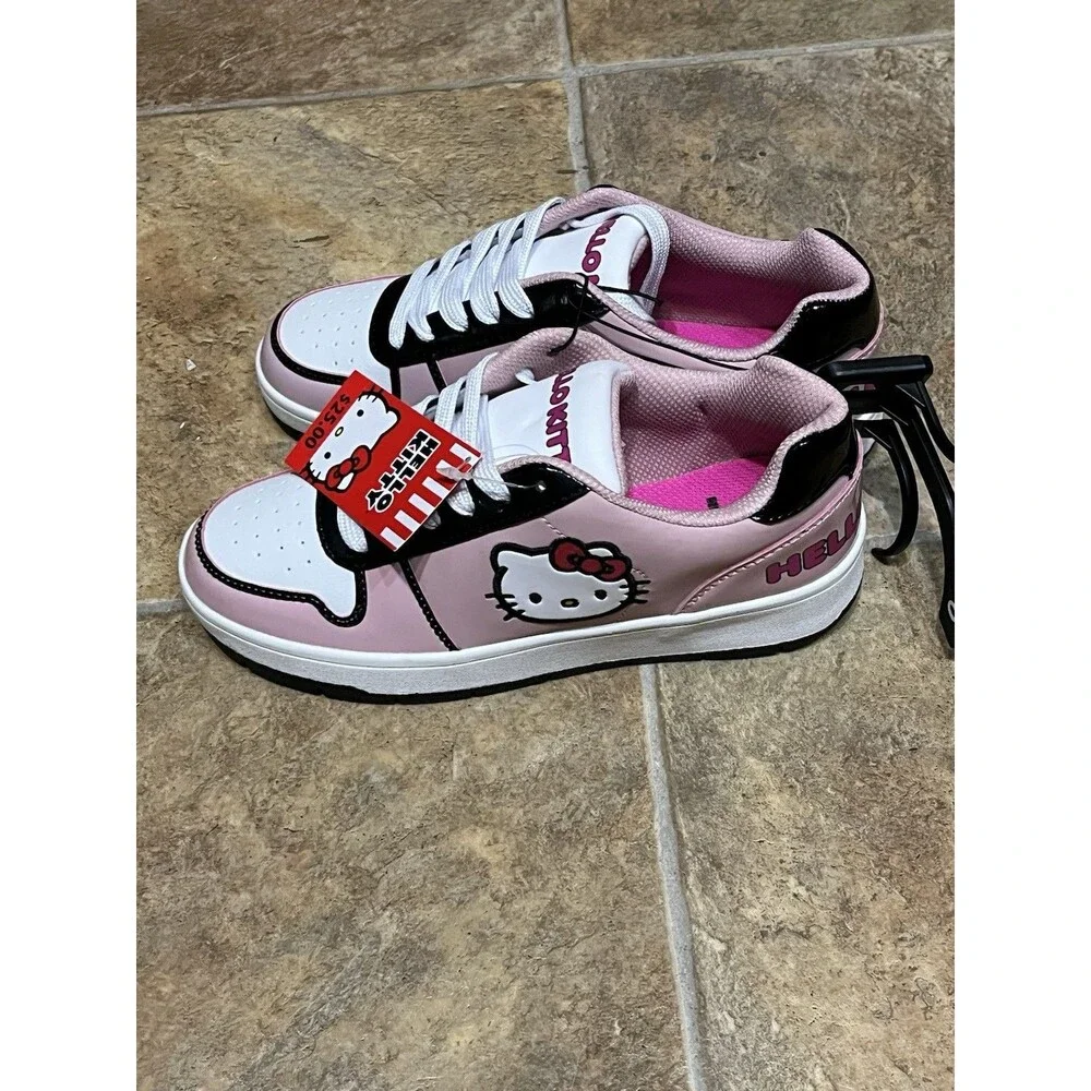 Hello Kitty Sanrio Women's Size 6 Pink White Cute Casual Court Sneakers